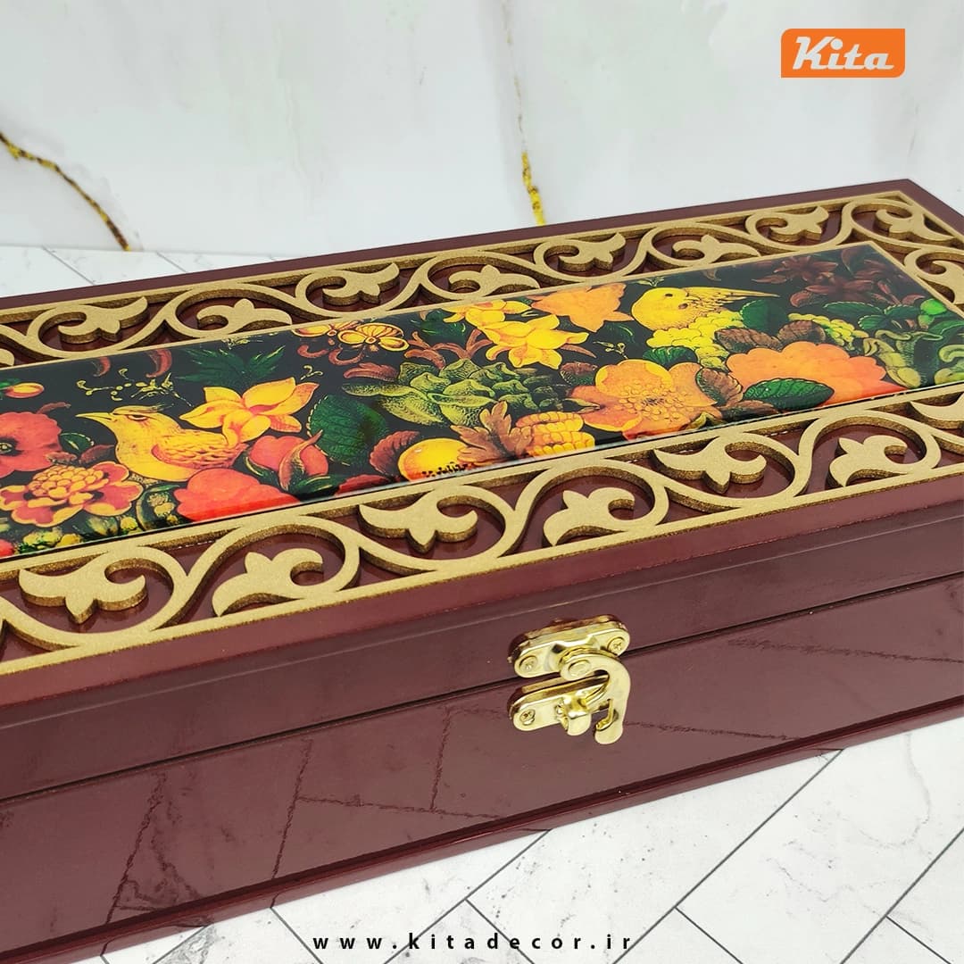 جعبه آجیل چوبی یک کیلویی طرح ناردونه — تصویر ۶
