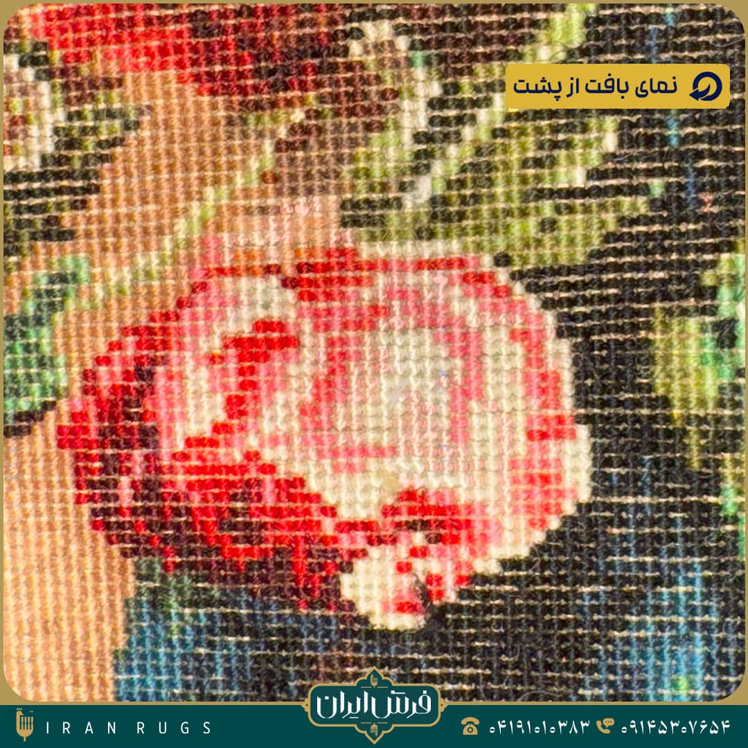 تابلوفرش دستباف طرح گل و کوزه کد 3025 — تصویر ۳