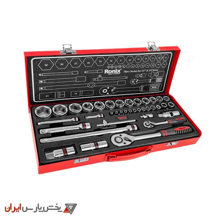 جعبه بکس 38 پارچه 1/2 و 1/4 اینچ رونیکس مدل RH-2638 — تصویر ۲