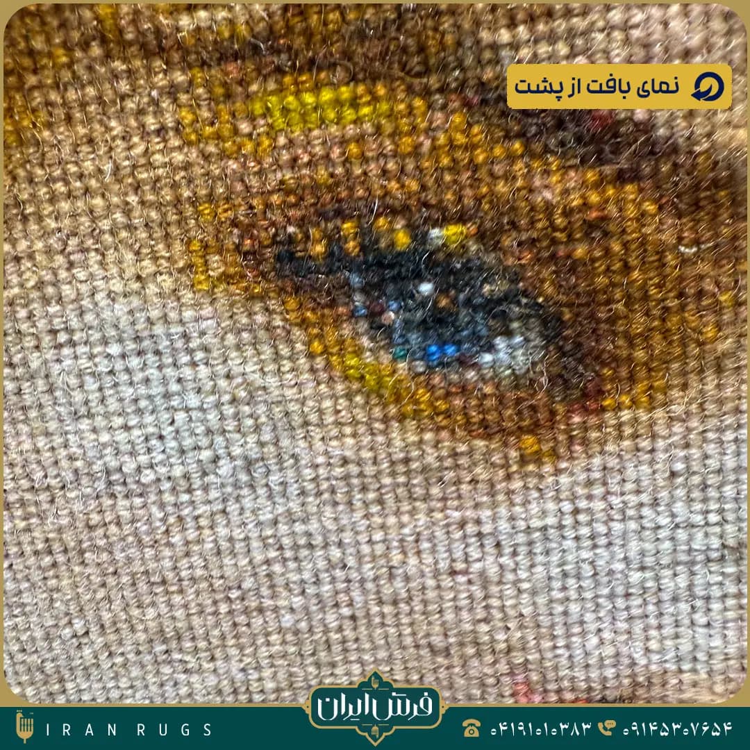 تابلوفرش دستباف طرح دختر و پرنده — تصویر ۳