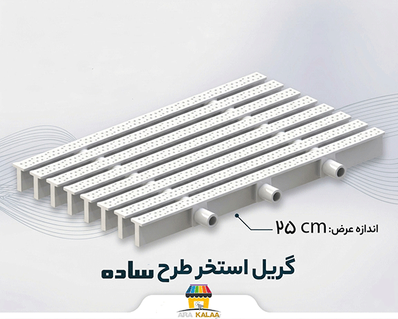 گریل استخر ساده 25 سانت ( 10 متر طول)