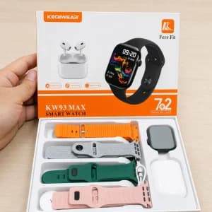 ساعت هوشمند KW93 max به همراه 7 عدد بند و ایرپاد اپل — تصویر ۸