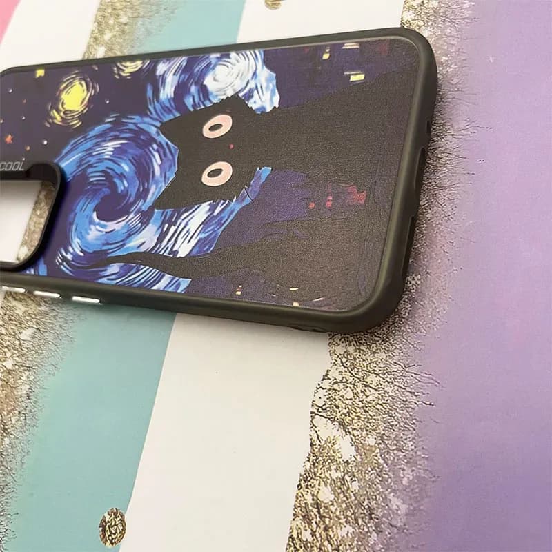 قاب گوشی Galaxy A54 سامسونگ So Cool طرح گربه در شب پر ستاره کد 795 — تصویر ۶