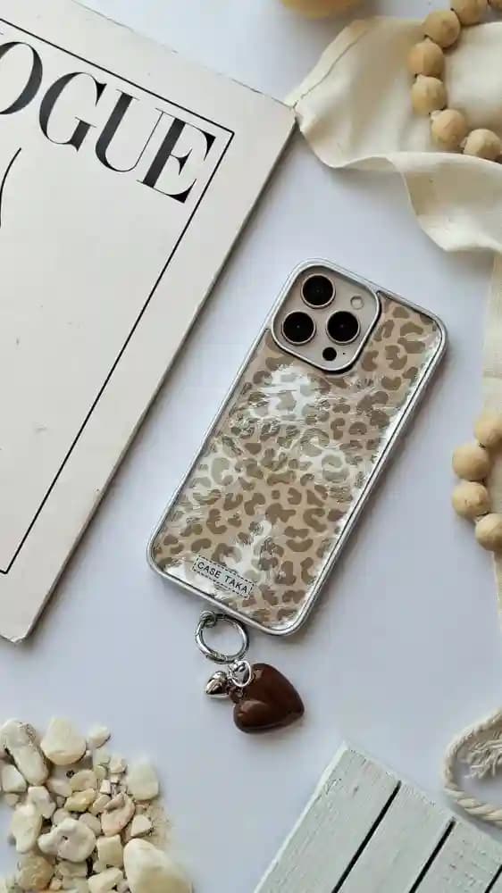 قاب طرح پلنگی طوسی Case Taka سامسونگ A12 4G/A13 4G/A15/A16/A17/A32 4G/A35 — تصویر ۲
