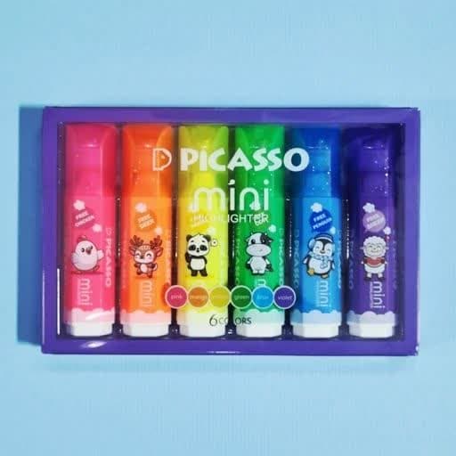 Picasso پیکاسو ماژیک علامت زن هایلایتر نئون مینی 6 عددی 12966