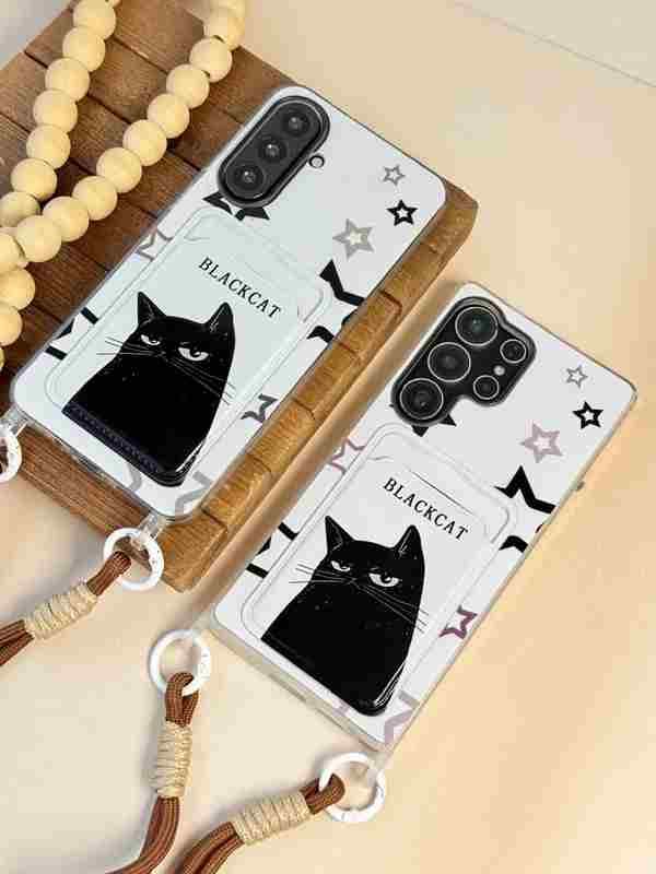 قاب Black Cat طرح گربه کارتخوان گوشی سامسونگ S23 Ultra — تصویر ۵