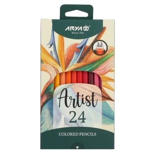 Arya Artist آریا آرتیست مداد رنگی 24 رنگ جعبه مقوایی 36026 — تصویر ۴