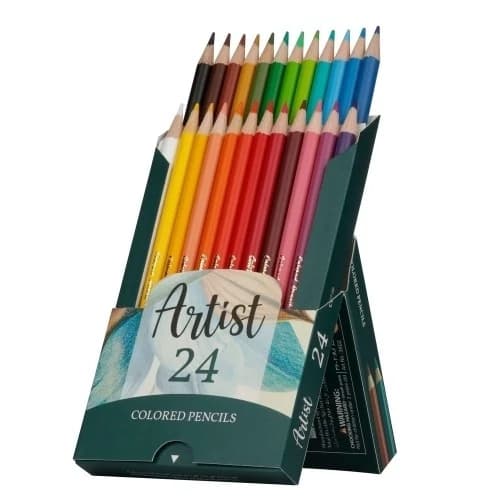 Arya Artist آریا آرتیست مداد رنگی 24 رنگ جعبه مقوایی 36026 — تصویر ۵