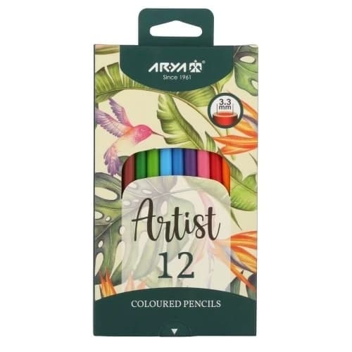 Arya Artist آریا آرتیست مداد رنگی 12 رنگ جعبه مقوایی 36019