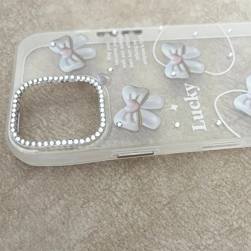 قاب گوشی iPhone 16 آیفون طرح پاپیون نگین دار کد 1120 — تصویر ۴