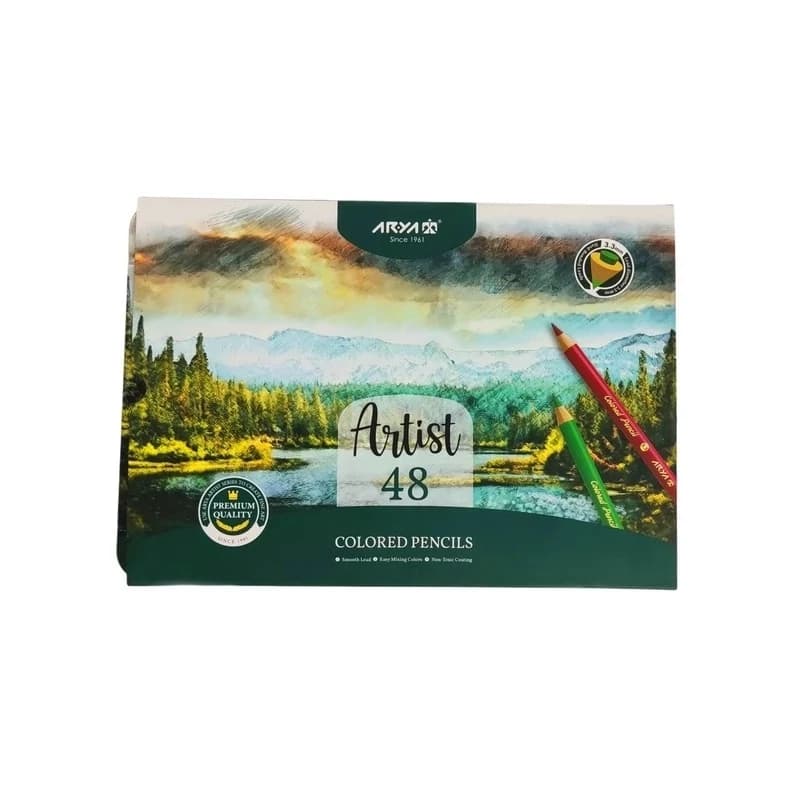 Arya Artist آریا آرتیست مداد رنگی 48 رنگ جعبه فلزی 39041 — تصویر ۴