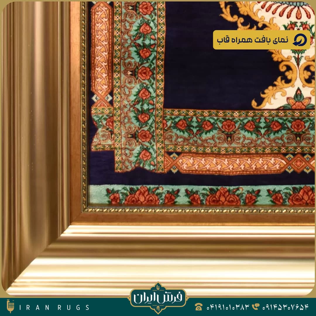 خرید تابلو فرش دستباف طرح گلدان گل رز — تصویر ۵