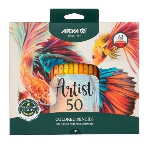 Arya Artist آریا آرتیست مداد رنگی 50 رنگ جعبه مقوایی 36040 — تصویر ۴
