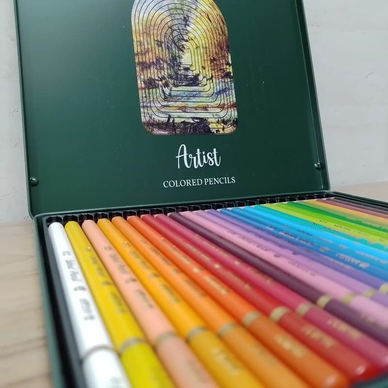 Arya Artist آریا آرتیست مداد رنگی 24 رنگ جعبه فلزی 39027 — تصویر ۲