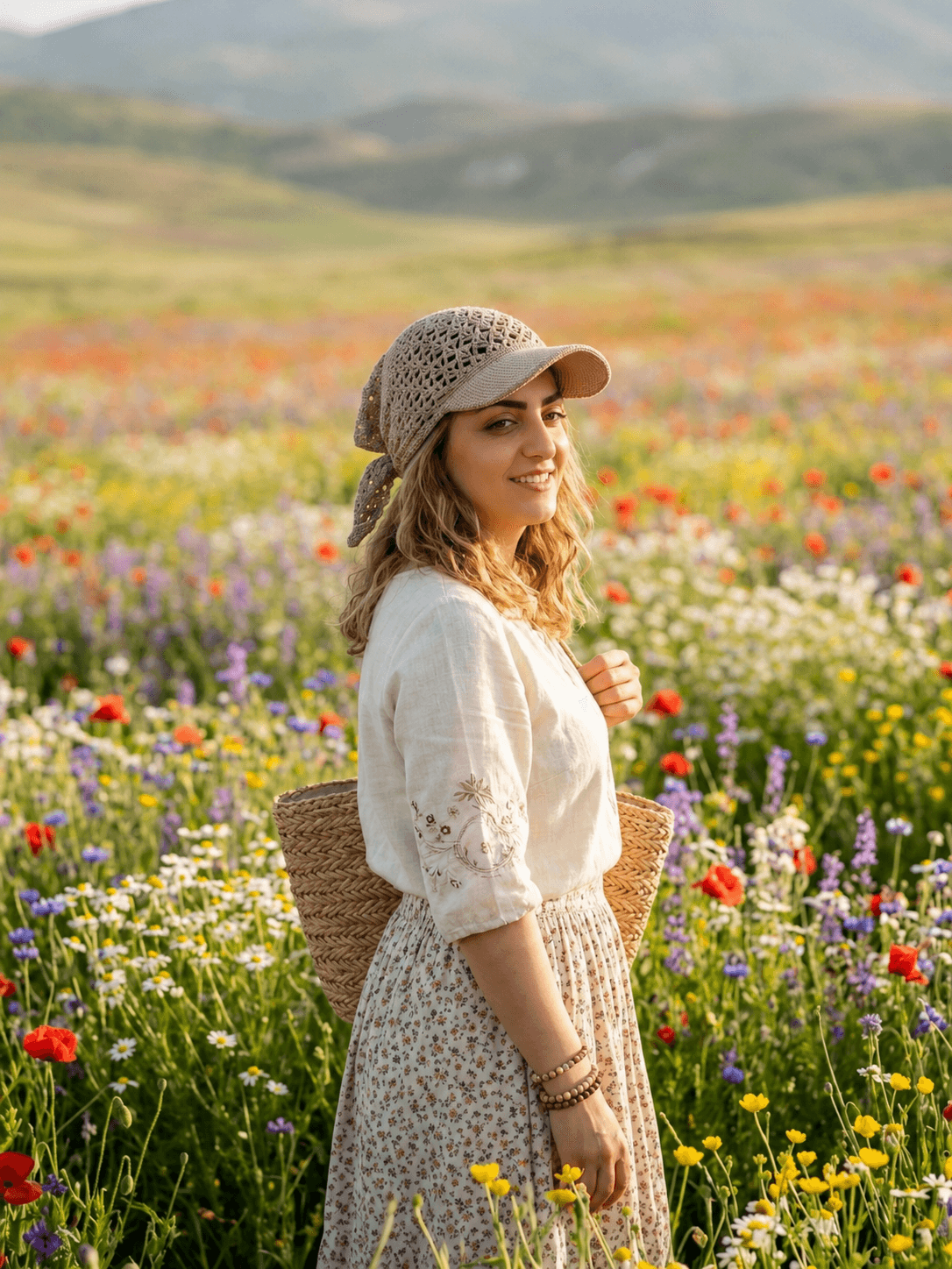 اسکارف قلاب بافی نقاب دار با نخ ترک ترند زنانه