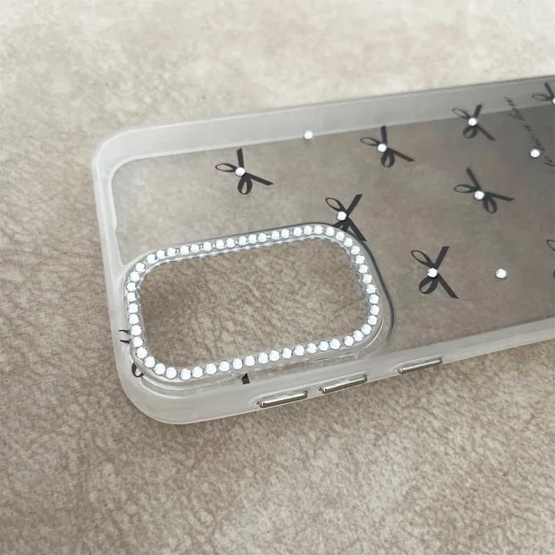 قاب گوشی Galaxy S23 Fe سامسونگ دودی طرح پاپیون نگین دار کد 1118 — تصویر ۴