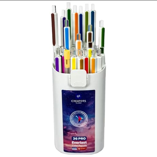 C.Class سیکلاس مداد رنگی اتودی ( فشاری / نوکی / مکانیکی ) 36 رنگ CP30-36 PRO جعبه استوانه — تصویر ۲