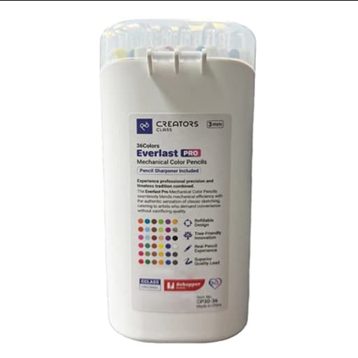 C.Class سیکلاس مداد رنگی اتودی ( فشاری / نوکی / مکانیکی ) 36 رنگ CP30-36 PRO جعبه استوانه — تصویر ۵