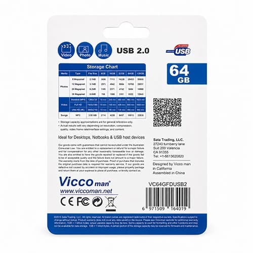 فلش مموری 64 گیگابایت ویکو من USB 2.0 مدل Vicco Man 64GB USB Flash Drive — تصویر ۴