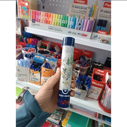 Pars Medad پارس مداد رنگی 12 رنگ چوب گرد جعبه استوانه فلزی 04228