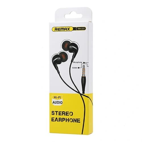 هندزفری سیمی ریمکس RM-550 با میکروفون و جک 3.5 میلی‌متری