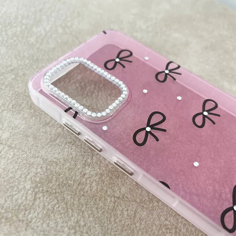 قاب گوشی Galaxy A32 4G سامسونگ صورتی طرح پاپیون نگین دار کد 1121 — تصویر ۴
