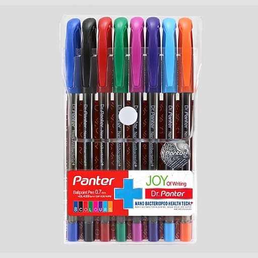 Panter پنتر خودکار DP105-WP8 0.7 بسته 8 رنگ 00912