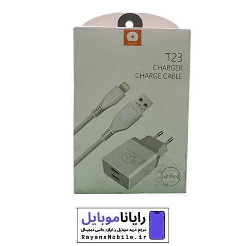 کابل و شارژر دیواری مدل T23 لایتنینگ — تصویر ۳
