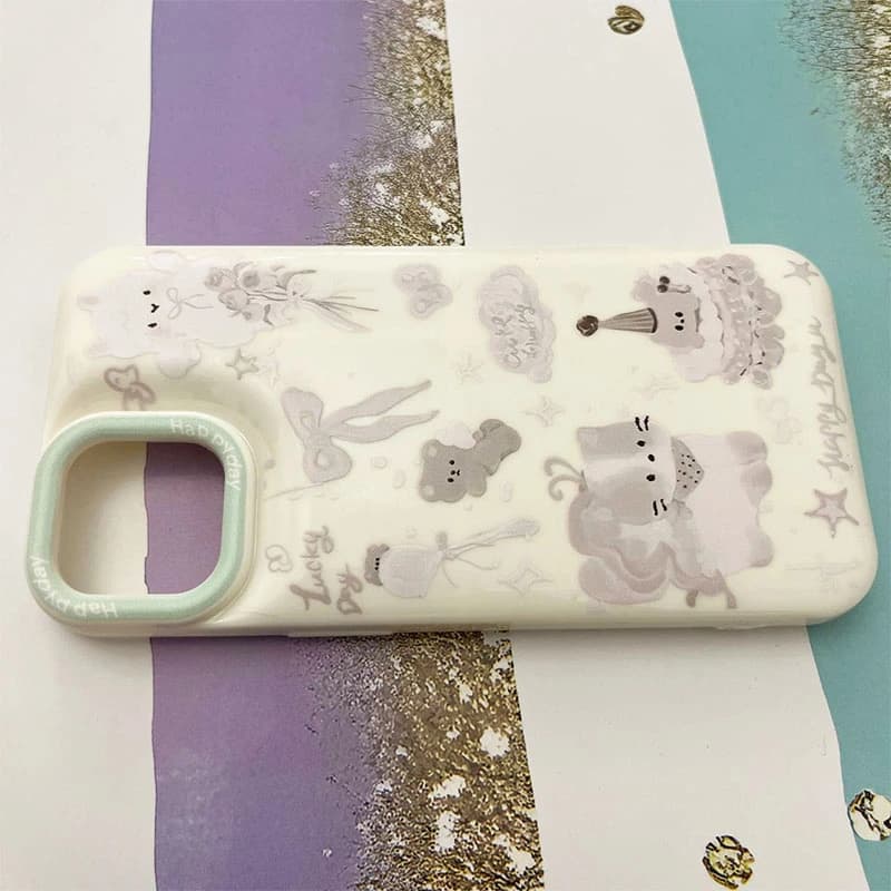 قاب گوشی iPhone 13 / iPhone 14 آیفون پافری طرح گربه کد 1098 — تصویر ۳