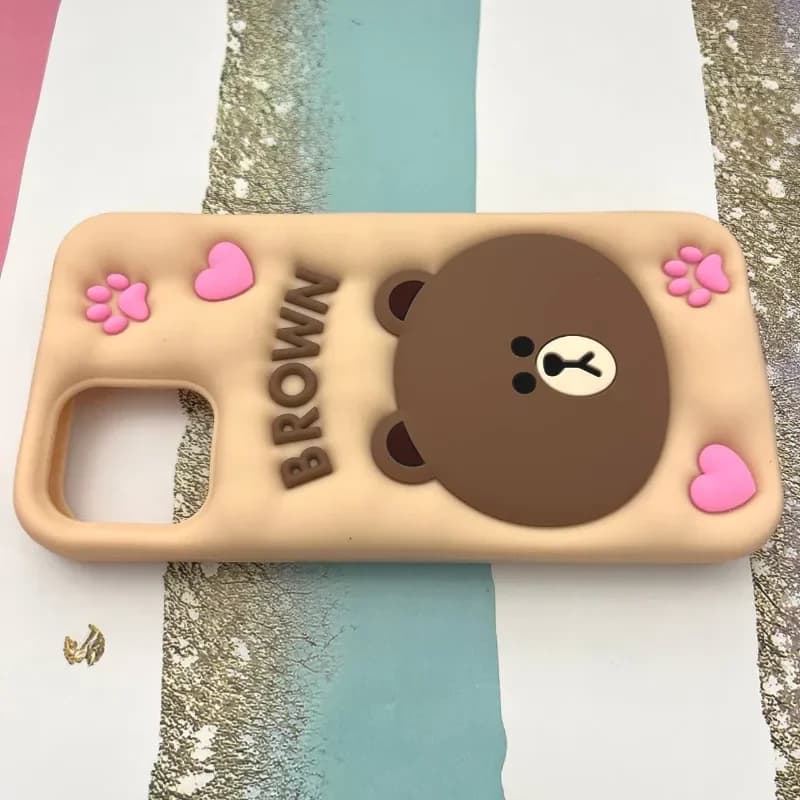 قاب گوشی iPhone 11 Pro آیفون سیلیکونی طرح خرس قهوه ای کد 1035 — تصویر ۳