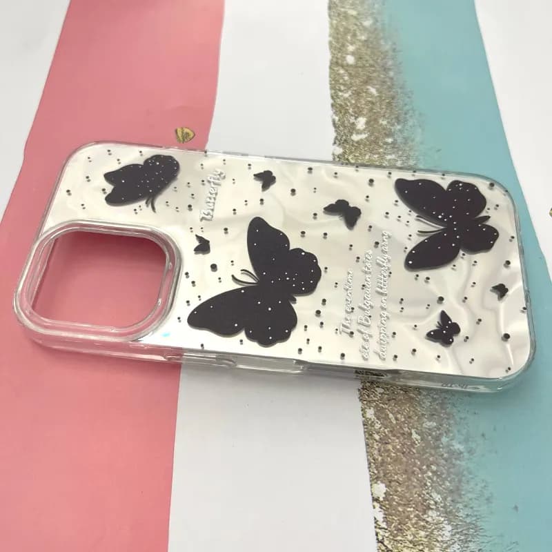 قاب گوشی iPhone 16 آیفون طرح پروانه مشکی کد ۱۰۲۶ — تصویر ۲