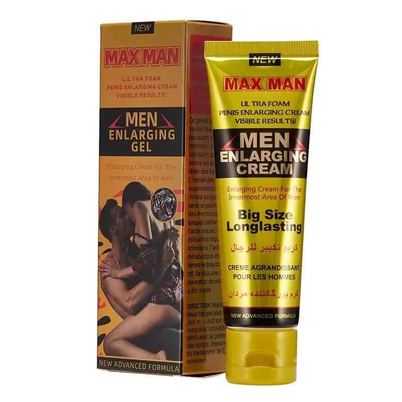 کرم بزرگ کننده فوری و قوی آلت مردانه مکس من زرد (طلایی) + تقویت نعوظ و تاخیر ایده‌آل — تصویر ۲