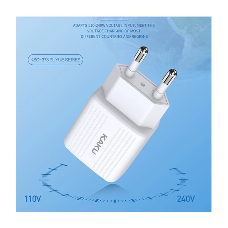 شارژر دیواری کاکو مدل KSC-373 به همراه کابل تبدیل lighting — تصویر ۲
