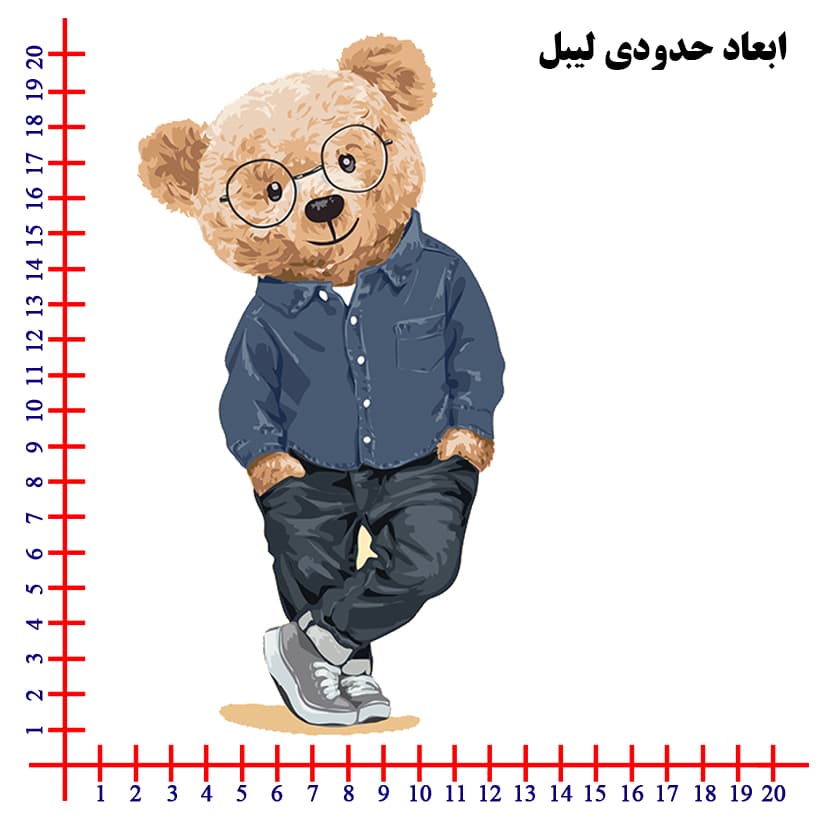 استیکر پارچه و لباس DTF مدل خرس عینکی — تصویر ۴
