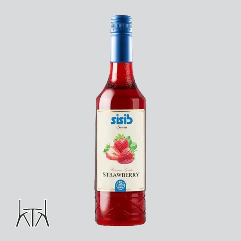 سیروپ توت‌فرنگی بدون شکر افزوده سی سیب SISIB