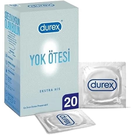 کاندوم بسیار نازک دورکس با لغزندگی نرمال بسته 20 عددی Yok Otesi/Invisible EKSTRA HIS — تصویر ۲