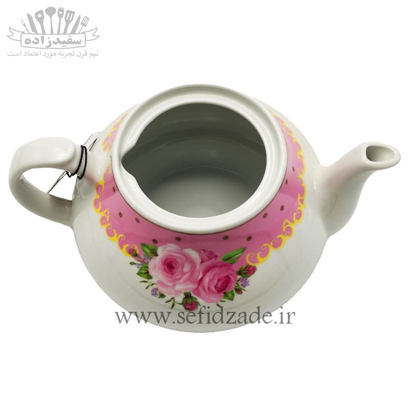 قوری چینی شکس (SHEX) مدل دریا حاشیه صورتی 750ml — تصویر ۲