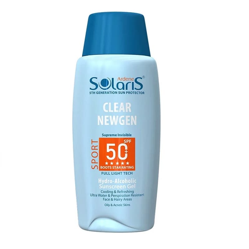 ژل ضد آفتاب SPF50 سولاریس آردن مدل Clear Newgen Sport حجم 100 میلی لیتر