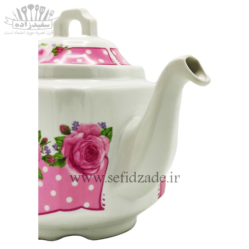 قوری چینی شکس (SHEX) مدل پروین صورتی 1000ml — تصویر ۷