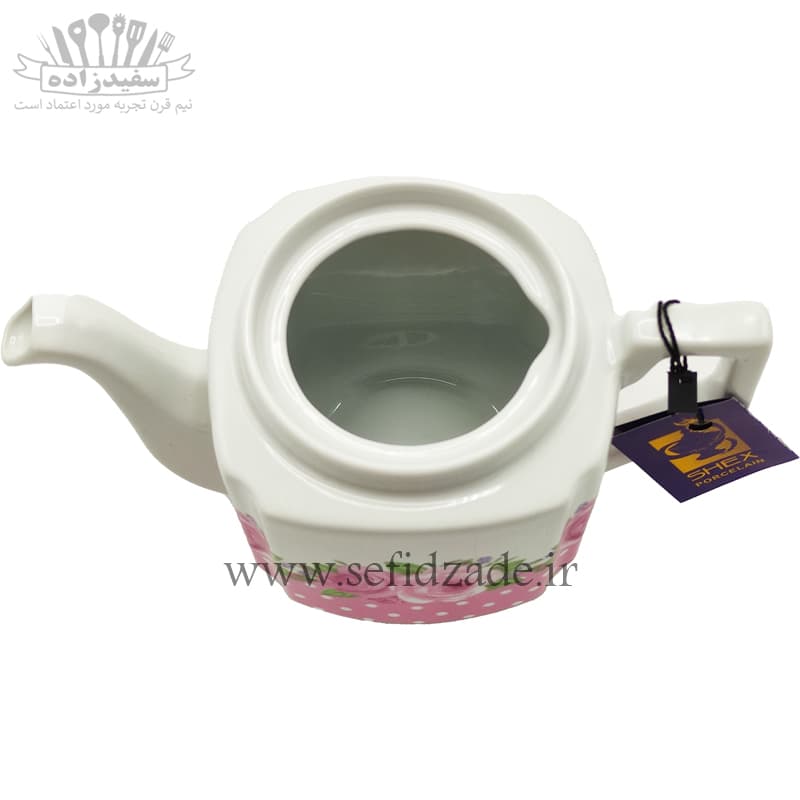 قوری چینی شکس (SHEX) مدل پروین صورتی 1000ml — تصویر ۶