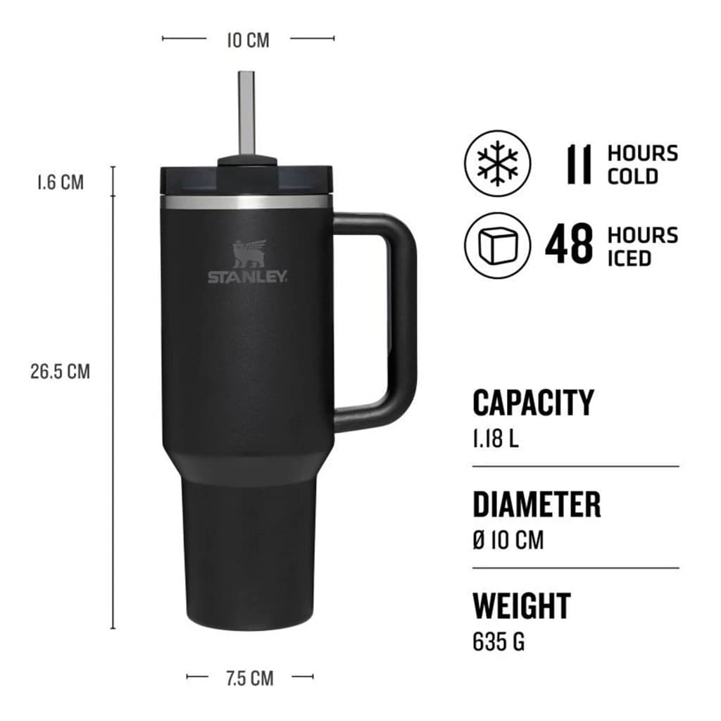 ماگ استنلی دوجداره و نی دار 1.18 لیتر مدل Everblooming Rosette / Stanley x LoveShackFancy QUENCHER 40oz Tumbler / Limited Collection — تصویر ۷