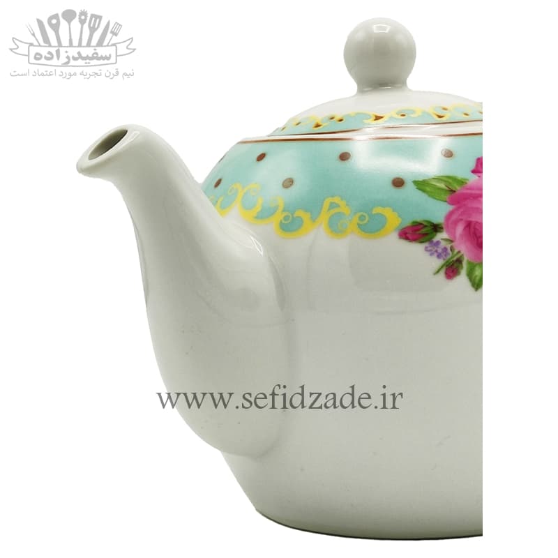 قوری چینی شکس (SHEX) مدل مجید گل آبی 1000ml — تصویر ۷