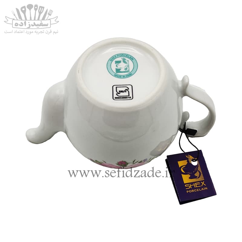 قوری چینی شکس (SHEX) مدل مجید گل آبی 1000ml — تصویر ۴