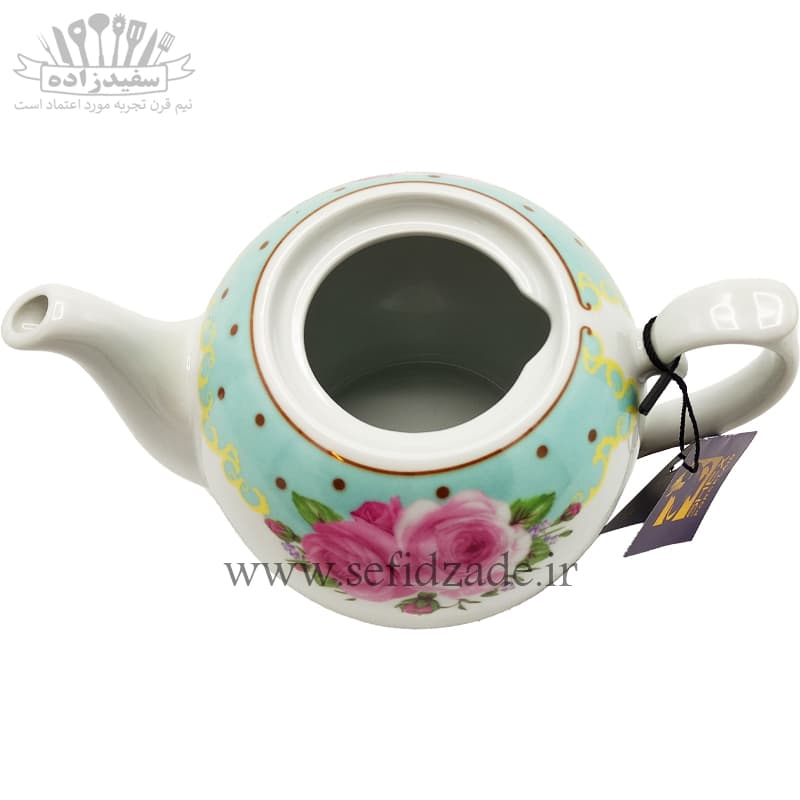 قوری چینی شکس (SHEX) مدل مجید گل آبی 1000ml — تصویر ۲