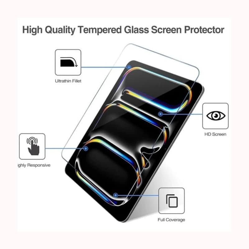 محافظ صفحه نمایش شیشه ای تبلت اپل مدل Ipad pro 11 M4 — تصویر ۴