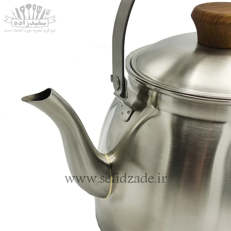 کتری لوله دار کف چدن قیطاسی میترا 3.5 لیتری دسته طرح چوب 5008 — تصویر ۹