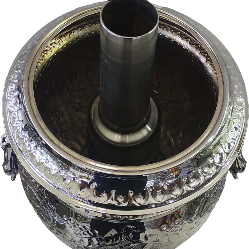 سماور گازی شاهکار قلمزده گل 40 لیتری — تصویر ۳