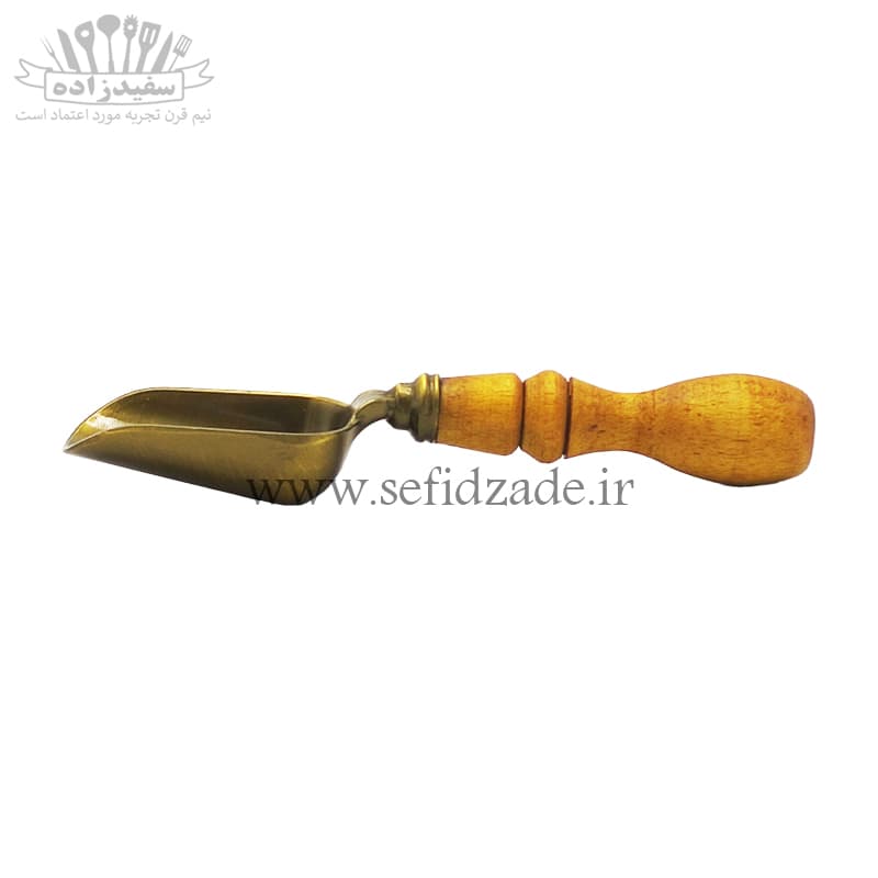 قاشق آجیل خوری سرتاس دسته چوبی کوچک نوین — تصویر ۲