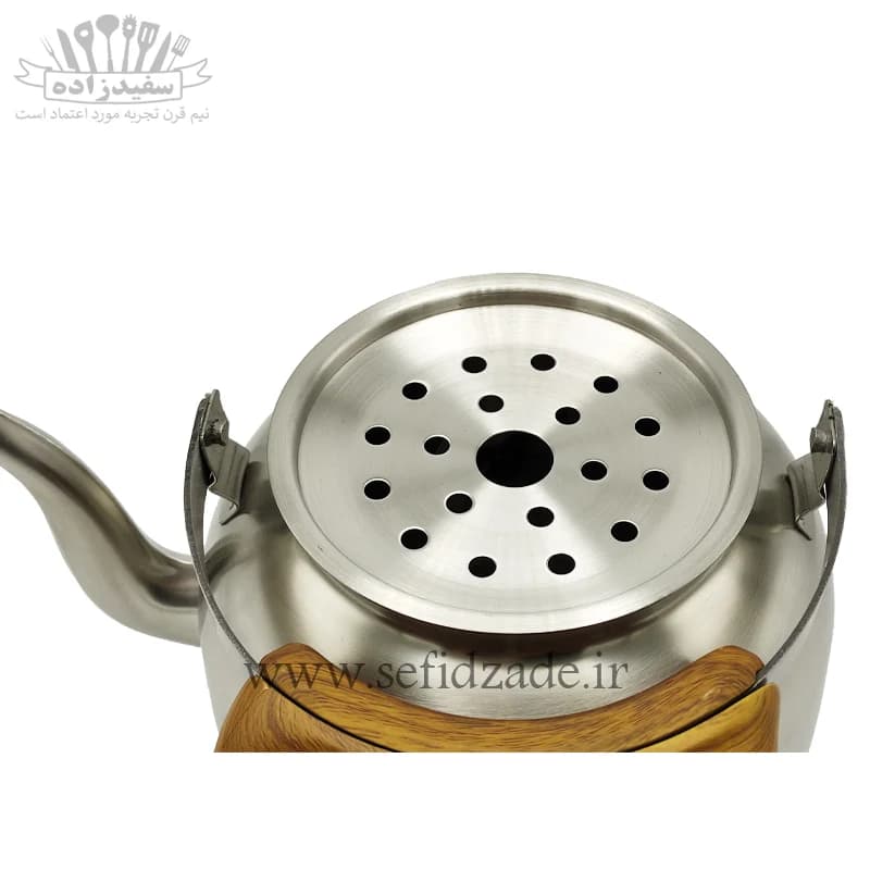 کتری لوله دار قیطاسی بیستون 3.5 لیتری دسته طرح چوب 4010 — تصویر ۷