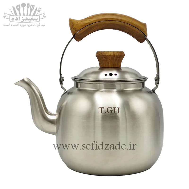 کتری لوله دار قیطاسی بیستون 3.5 لیتری دسته طرح چوب 4010 — تصویر ۶
